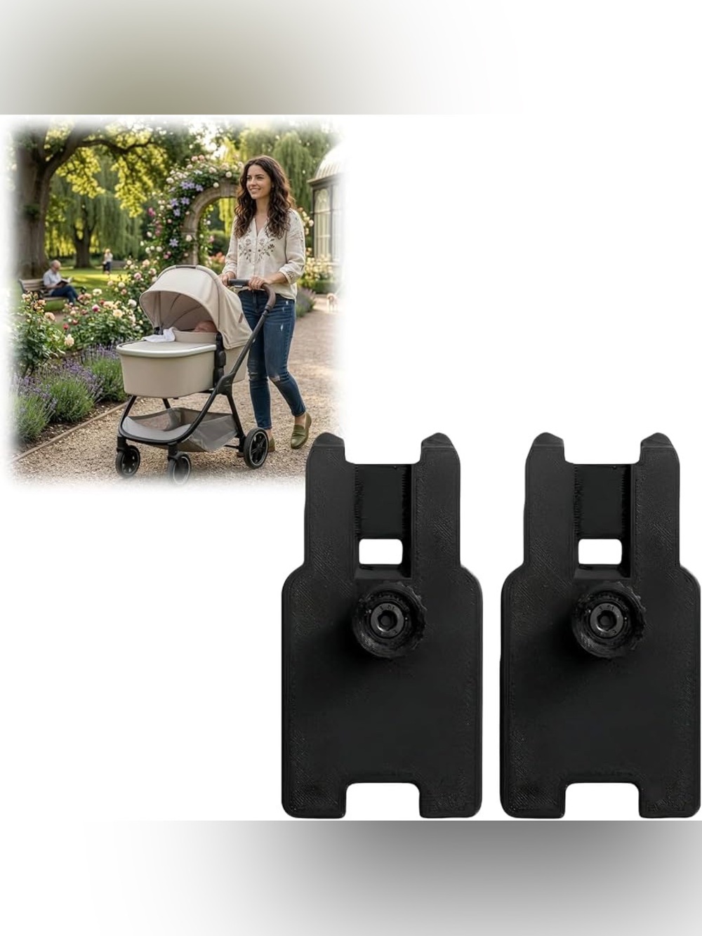 Stroller Adapter compatib. Nuna TRIV Next/SWIV, UPPAbaby V1/V2/V3 Bassinet …